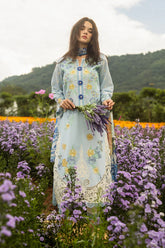 MUSHQ - 3PC LAWN EMBROIDERED SHIRT WITH SILK PRINTED DUPATTA AND TROUSER - HZG2185